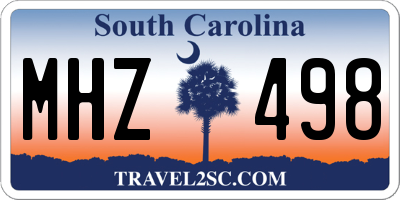 SC license plate MHZ498