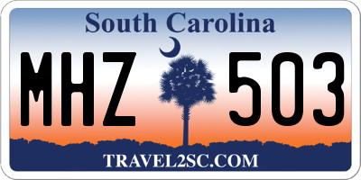 SC license plate MHZ503