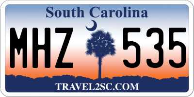 SC license plate MHZ535