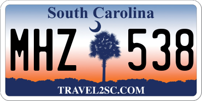 SC license plate MHZ538