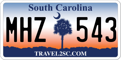 SC license plate MHZ543
