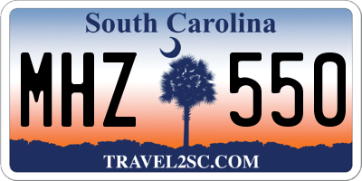 SC license plate MHZ550