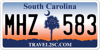 SC license plate MHZ583