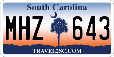 SC license plate MHZ643