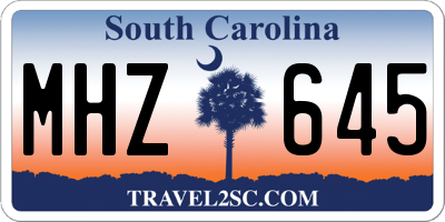 SC license plate MHZ645