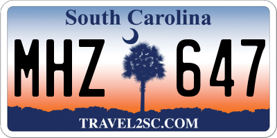 SC license plate MHZ647