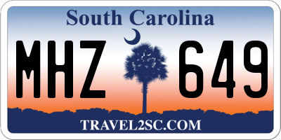 SC license plate MHZ649
