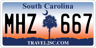 SC license plate MHZ667
