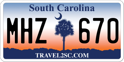 SC license plate MHZ670