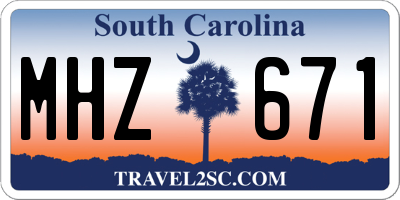 SC license plate MHZ671