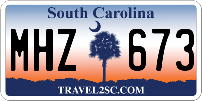 SC license plate MHZ673