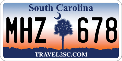 SC license plate MHZ678