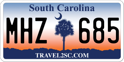 SC license plate MHZ685