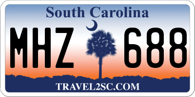 SC license plate MHZ688