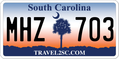 SC license plate MHZ703