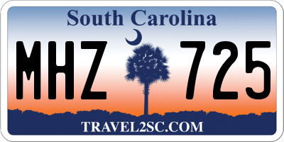 SC license plate MHZ725