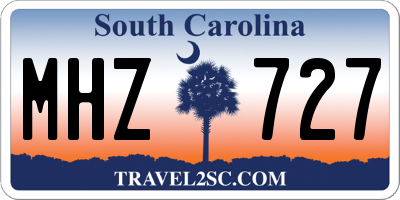SC license plate MHZ727