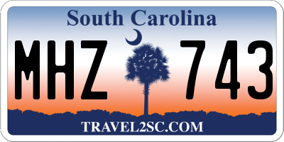 SC license plate MHZ743