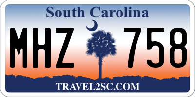 SC license plate MHZ758