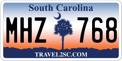 SC license plate MHZ768