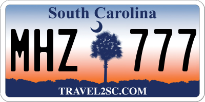 SC license plate MHZ777