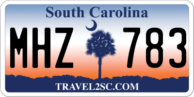 SC license plate MHZ783