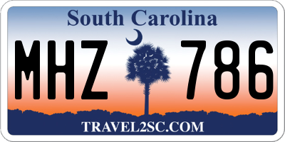 SC license plate MHZ786