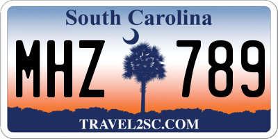 SC license plate MHZ789