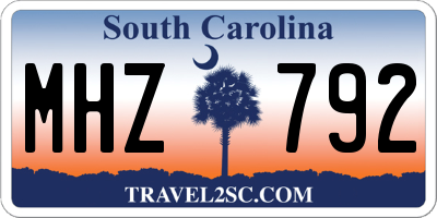 SC license plate MHZ792