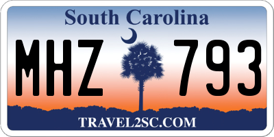 SC license plate MHZ793