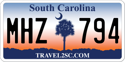 SC license plate MHZ794