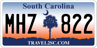 SC license plate MHZ822
