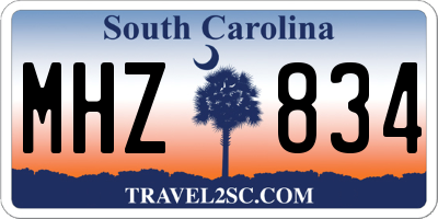 SC license plate MHZ834