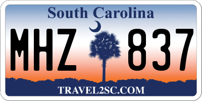 SC license plate MHZ837