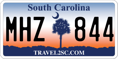 SC license plate MHZ844