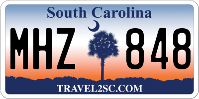 SC license plate MHZ848