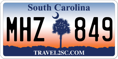 SC license plate MHZ849