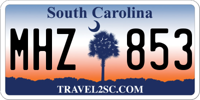 SC license plate MHZ853