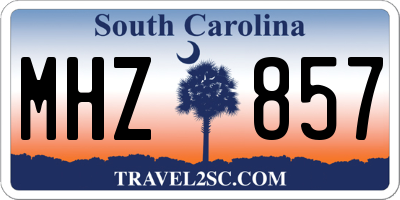 SC license plate MHZ857