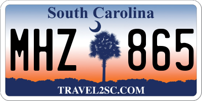 SC license plate MHZ865