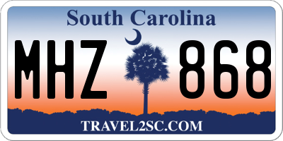 SC license plate MHZ868