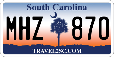 SC license plate MHZ870