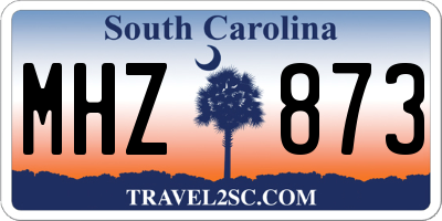 SC license plate MHZ873