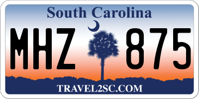 SC license plate MHZ875