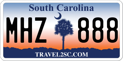 SC license plate MHZ888