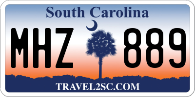 SC license plate MHZ889