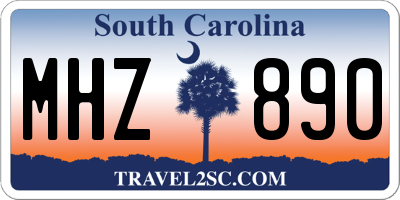 SC license plate MHZ890