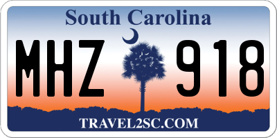 SC license plate MHZ918
