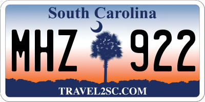 SC license plate MHZ922