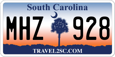 SC license plate MHZ928